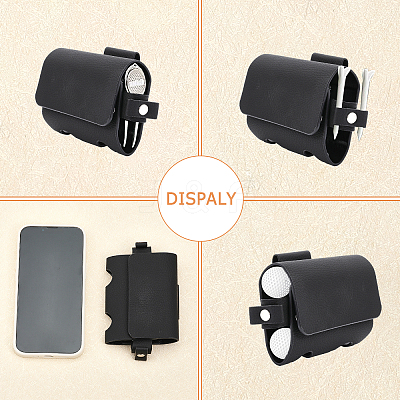 Imitation Leather Double Golf Ball Storage Bags AJEW-WH0258-576A-1