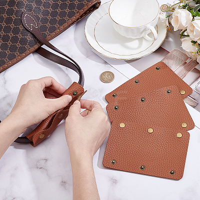 4Pcs Detachable PU Imitation Leather Bag Handle Wrap PURS-BBC0001-08D-1