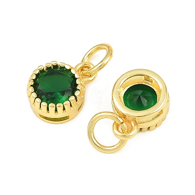Brass Pave Cubic Zirconia Charms CU-CBA3D67-02G-03-1