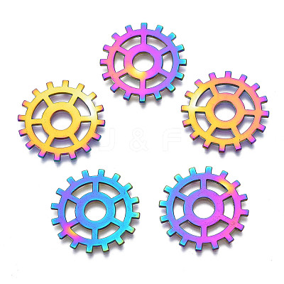 Rack Plating Rainbow Color Alloy Pendants PALLOY-S180-300-1