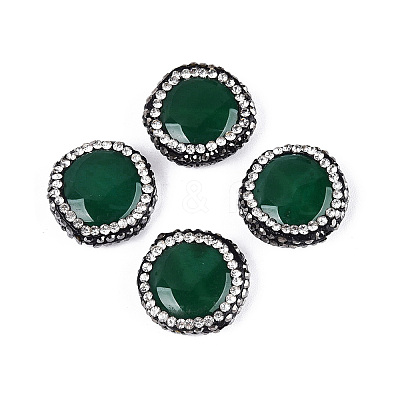 Natural Agate Rhinestone Beads G-Q487-03D-1