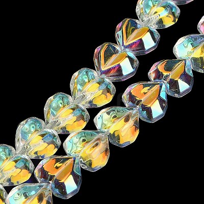 Electroplate Transparent Glass Beads Strands EGLA-B012-AB-1