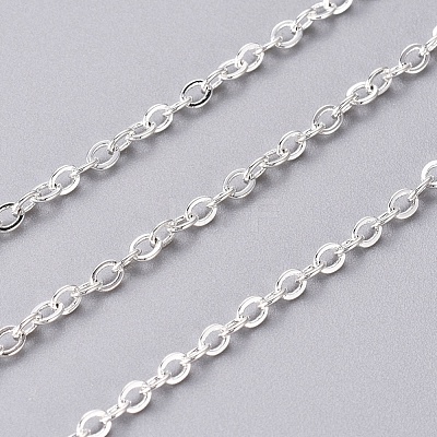 Brass Flat Oval Cable Chains X-CHC025Y-01-S-1