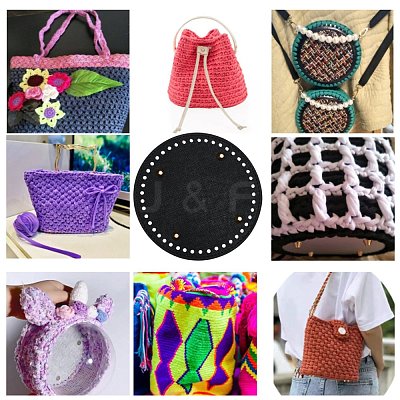 2Pcs 2 Colors PU Leather Knitting Crochet Bags Nail Bottom Shaper Pad DIY-SZ0001-83A-1