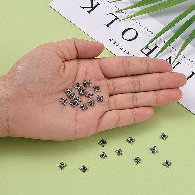 Tibetan Style Alloy Bead Caps TIBEB-Q018-B-FF-1