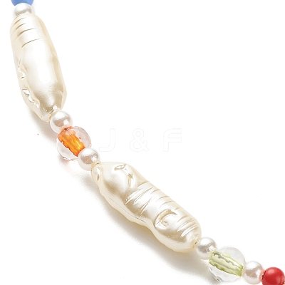 Acrylic Imitation Pearl Beaded Necklace for Women NJEW-JN03915-1