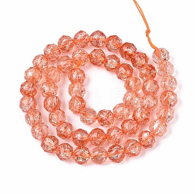 Crackle Transparent Glass Beads Strands X1-GLAA-N063-8mm-06-1