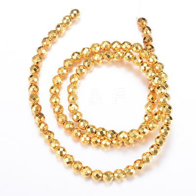 Electroplate Non-magnetic Synthetic Hematite Bead Strands X-G-Q465-23G-1