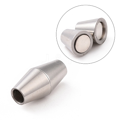 Tarnish Resistant 304 Stainless Steel Magnetic Clasps with Glue-in Ends STAS-K006-05C-4mm-1