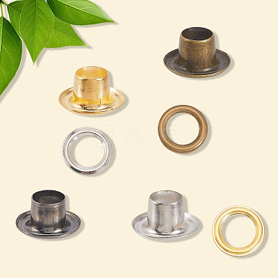 200 Sets 4 Colors Iron Grommet Eyelet Findings SCRA-GF0001-10A-04-1