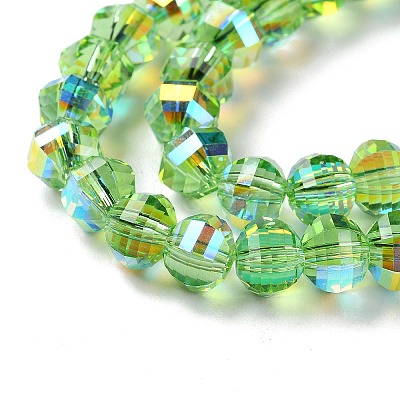 Transparent Electroplate Glass Beads Strands GLAA-Q099-C01-10-1-1