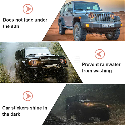 Eye PVC Headlight Car Sticker AJEW-WH20011-48D-1