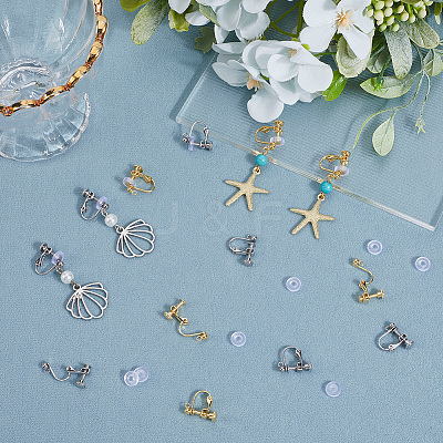 20Pcs 2 Colors 316 Stainless Steel Clip-on Earring Findings STAS-BBC0007-26-1
