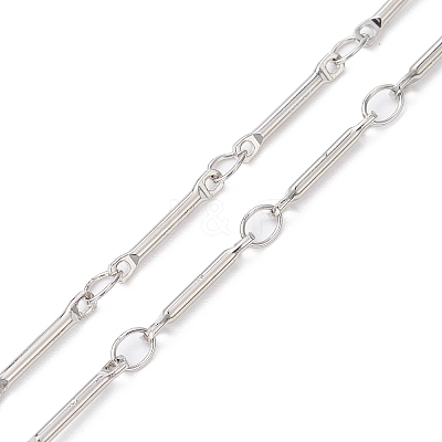 Brass Bar Link Chain Necklace Making AJEW-JB01188-02-1