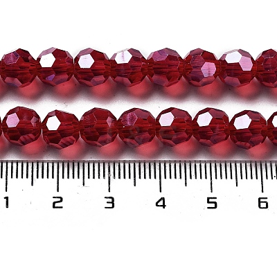 Electroplate Transparent Glass Beads Strands EGLA-A035-T8mm-A07-1