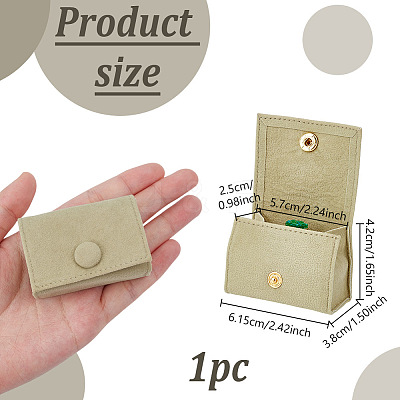 Bag Shaped Velveteen Ring Storage Boxes with Snap Button TP-WH0015-13B-1