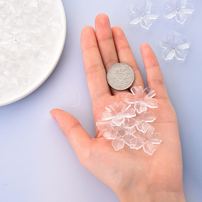 Flower Acrylic Beads TACR-YW0001-17-1