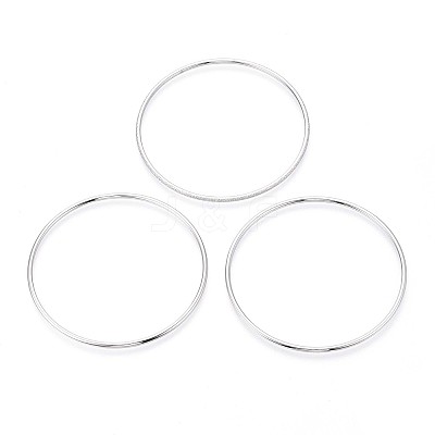 3Pcs 304 Stainless Steel Plain Bangles Set For Women BJEW-N033-01P-1