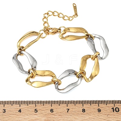 Two Tone 304 Stainless Steel Twisted Cable Chain Bracelets for Women BJEW-A169-08GP-1
