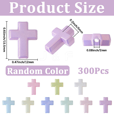 300Pcs Opaque Acrylic Beads SACR-SC0001-60-1