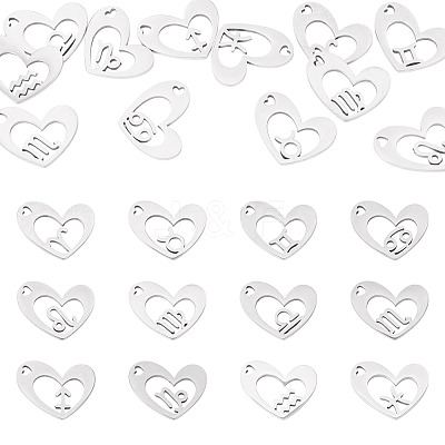 12Pcs 12 Styles 316L Stainless Steel Pendants STAS-TA0003-21P-1