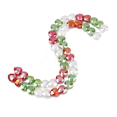 Electroplate Transparent Glass Beads Strands GL-CBADAFE-01G-1