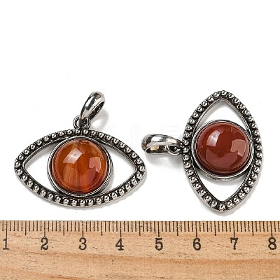 Dyed & Heated Natural Red Agate Pendants G-G147-07AS-07-1