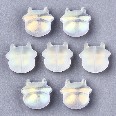 Transparent Spray Painted Glass Beads DGLA-R052-001-C01-1