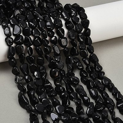Natural Black Tourmaline Beads Strands G-Q060-E15-1