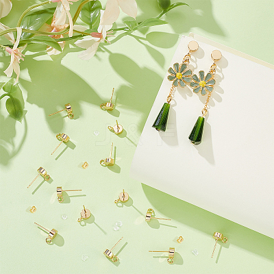 Brass Stud Earring Findings KK-UN0002-79-1