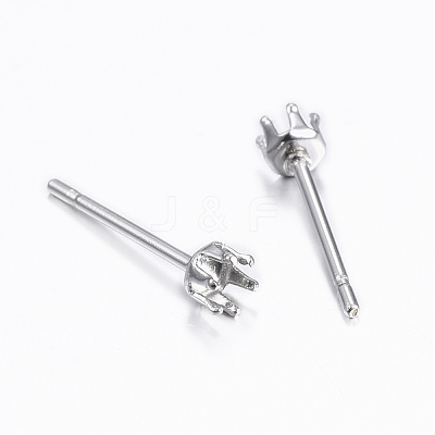 Tarnish Resistant 304 Stainless Steel Stud Earring Settings X-STAS-H376-96-1