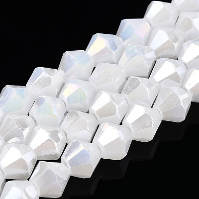 Imitation Jade Electroplate Glass Beads Strands EGLA-A039-J6mm-B06-1