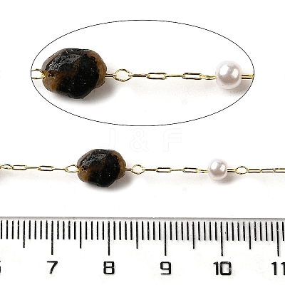 Handmade Natural Rutilated Quartz Nuggets Beaded Chains CHC-F020-04G-05-1