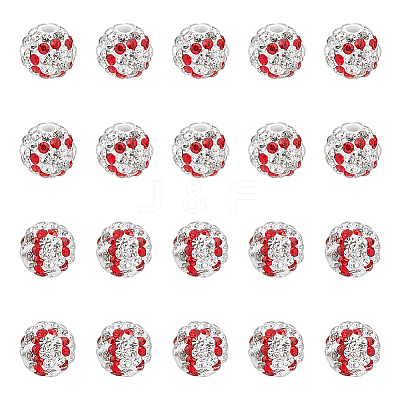 20Pcs Handmade Polymer Clay Rhinestone Beads CLAY-OC0001-12A-1