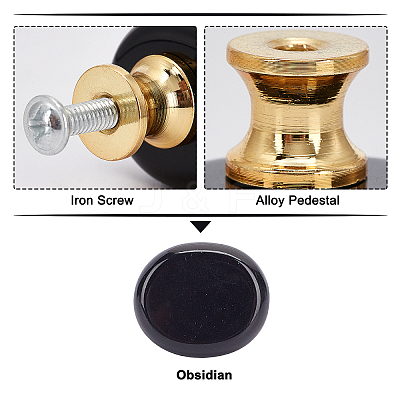 Natural Obsidian Drawer Knobs FIND-WH0056-40P-05-1