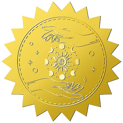 12 Sheets Self Adhesive Gold Foil Embossed Stickers DIY-WH0451-050-1