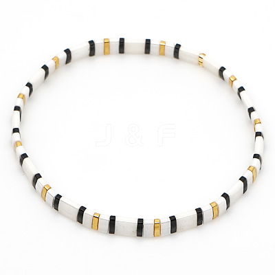 Bohemian Glass Seed Beaded Stretch Bracelets JM4508-33-1