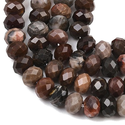 Natural Petrified Wood Beads Strands G-C259-A28-5x8mm-1