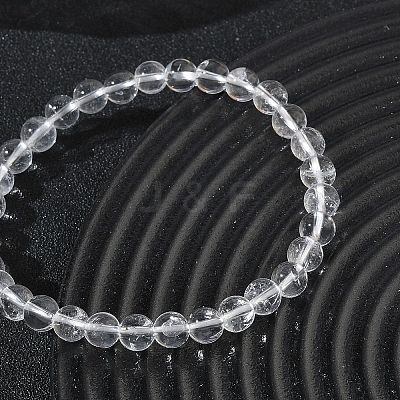 Natural Quartz Crystal Round Beaded Stretch Bracelets GG-CBA12F1-02B-12-1