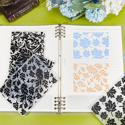 4Pcs 4 Styles Plastic Embossing Folders DIY-CP0008-86-1
