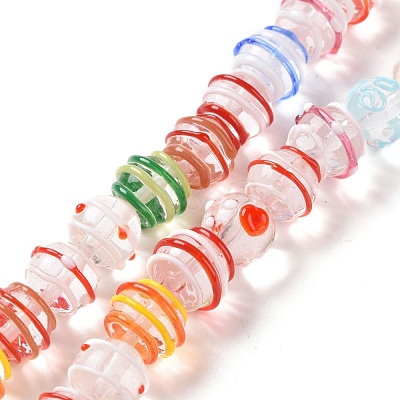 Round Handmade Clear Lampwork Beads Strands LAMP-G150-02D-1