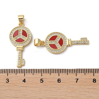 Brass Micro Pave Cubic Zirconia Pendants KK-D057-17G-1