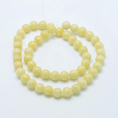 Natural Mashan Jade Round Beads Strands G-D263-8mm-XS06-1