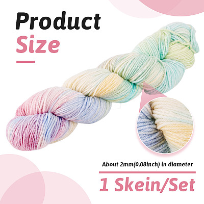 1 Skein Gradient Segment Dyed 80% Wool 20% Acrylic Blended Yarn OCOR-TA0003-02B-1
