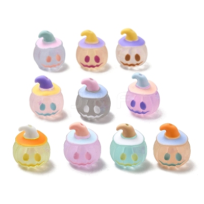 Halloween Frosted Transparent Resin Beads RESI-A048-01B-1