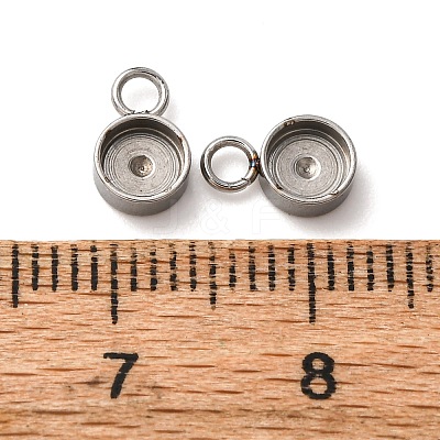 201 Stainless Steel Pendant Cabochon Settings STAS-D379-04A-P-1