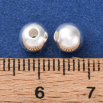 Fine Silver Round Beads STER-A047-08B-S-1