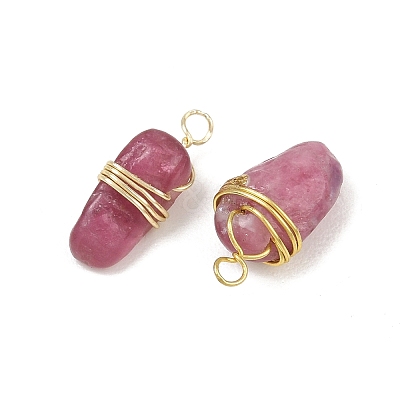 Natural Red Tourmaline Wire Wrapped Pendants GG-CBA4154-01G-01-1