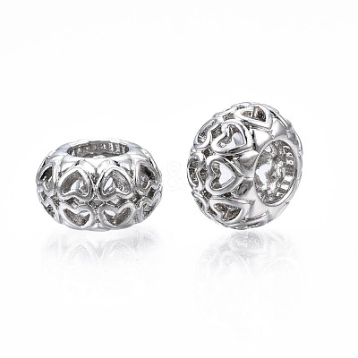 Rack Plating Alloy European Beads MPDL-N039-075-1