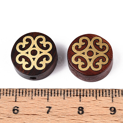 Natural Sandalwood Mala and Brass Finding Beads WOOD-T032-33B-1